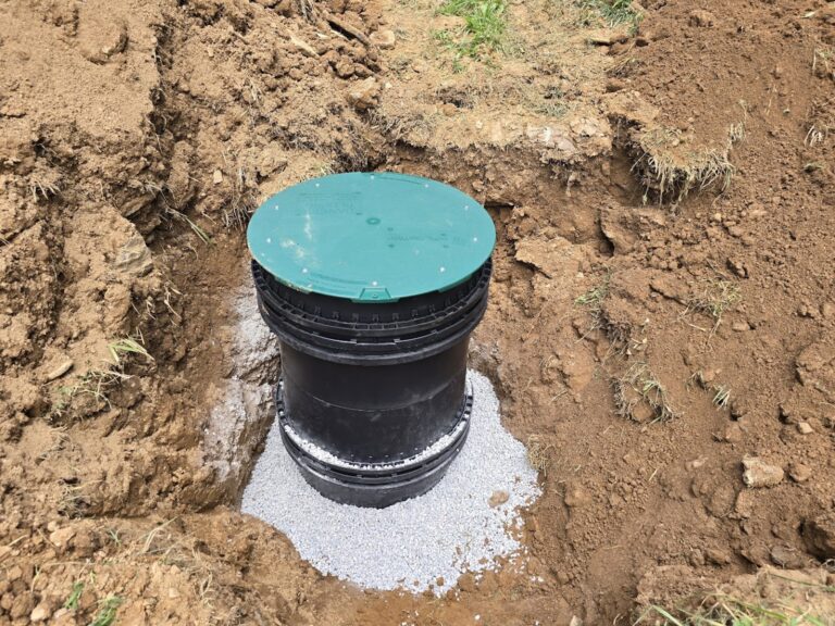 Septic tank access riser in Western North Carolina